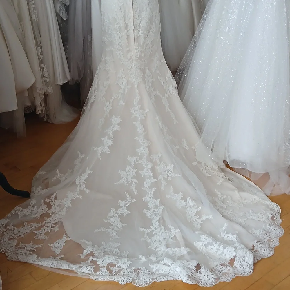 Modern All Lace Wedding Dress - Picture 5 of 5